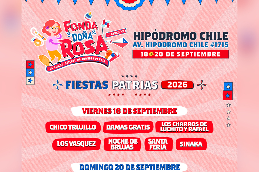 A casi un mes de Fiestas Patrias: Conoce la parrilla de artistas, precios y novedades de la Fonda Doña Rosa en el Hipódromo Chile